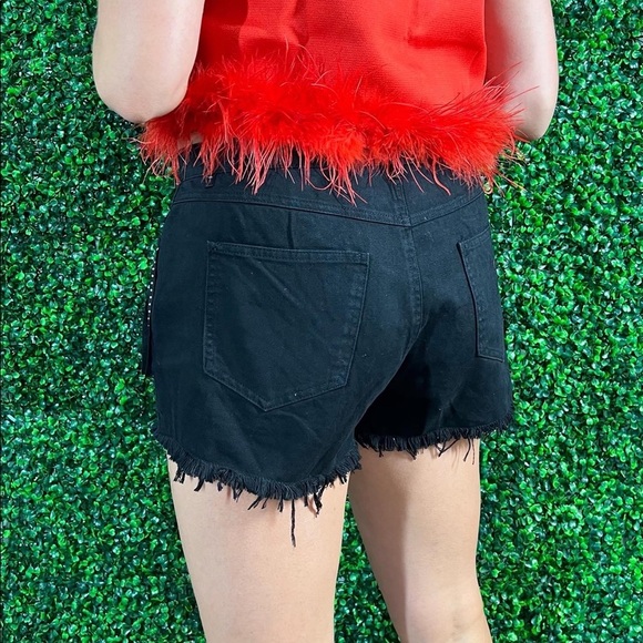 Mainstrip rhinestone fringe black denim shorts - Nashville Shorts - Picture 5 of 5